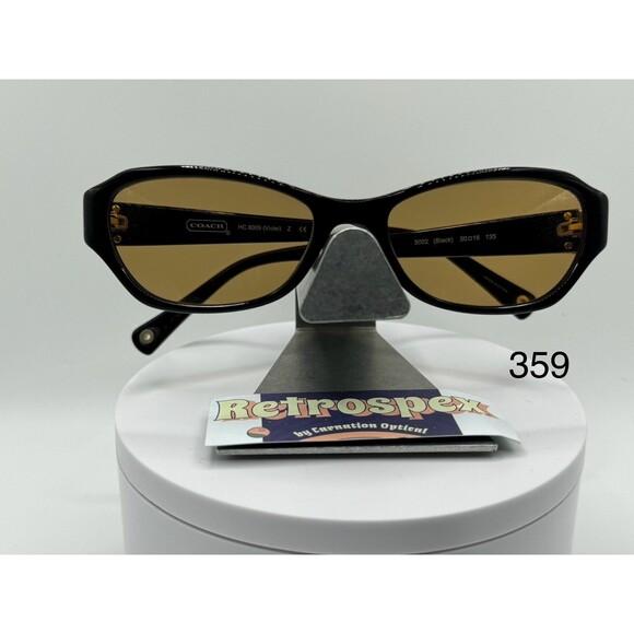 Vintage Y2K Style Sunglasses NOS 2000s Brown Lens Coach HC6009 Black Zyl Frame - Picture 1 of 7